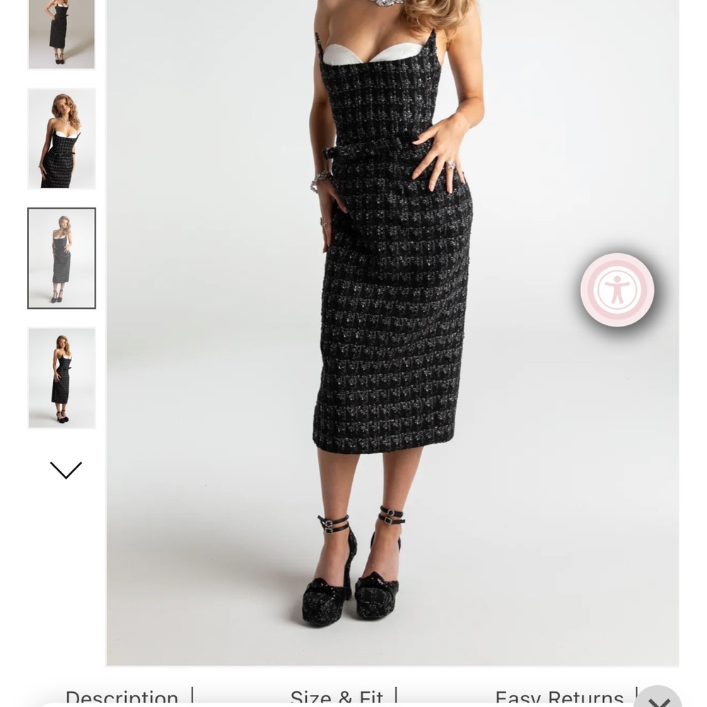 Nana Jacqueline Black and White Midi Dress